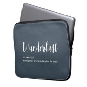 Wanderlust-Definition weiß, grau Laptopschutzhülle (Vorderseite Links)
