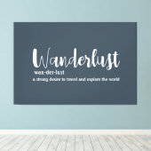 Wanderlust-Definition weiß, grau Leinwanddruck (Insitu (Holzboden))