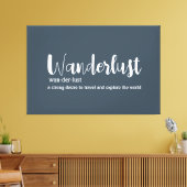 Wanderlust-Definition weiß, grau Leinwanddruck (Insitu (Wohnzimmer))