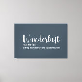 Wanderlust-Definition weiß, grau Leinwanddruck (Vorderseite)
