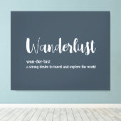Wanderlust-Definition weiß, grau Leinwanddruck (Insitu (Holzboden))