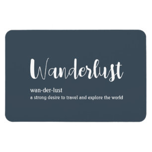 Wanderlust-Definition weiß, grau Magnet