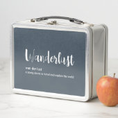 Wanderlust-Definition weiß, grau Metall Brotdose (Beispiel)