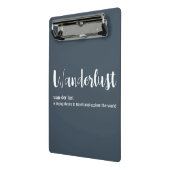 Wanderlust-Definition weiß, grau Mini Klemmbrett (Gewinkelt2)