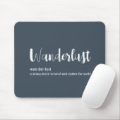 Wanderlust-Definition weiß, grau Mousepad (Mit Mouse)