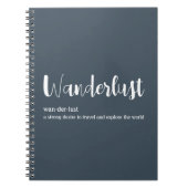 Wanderlust-Definition weiß, grau Notizblock (Vorderseite)