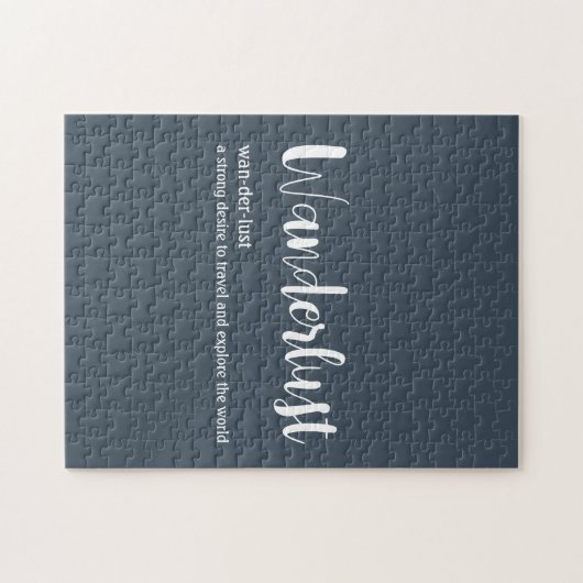 Wanderlust-Definition weiß, grau Puzzle (Horizontal)