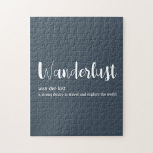 Wanderlust-Definition weiß, grau Puzzle