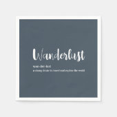 Wanderlust-Definition weiß, grau Serviette (Vorderseite)