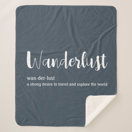 Wanderlust-Definition weiß, grau Sherpadecke (Vorderseite)