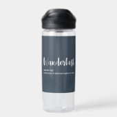 Wanderlust-Definition weiß, grau Trinkflasche (Rückseite)