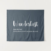 Wanderlust-Definition weiß, grau Wandteppich (Vorderseite (Horizontal))