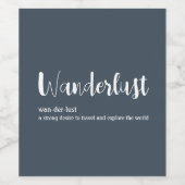 Wanderlust-Definition weiß, grau Weinetikett (Einzelnes Label)