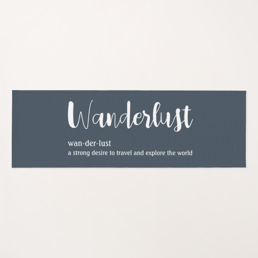 Wanderlust-Definition weiß, grau Yogamatte (Vorderseite (Horizontal))