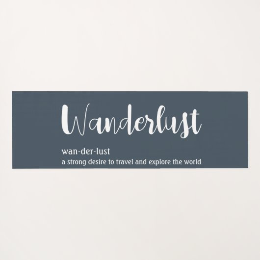 Wanderlust-Definition weiß, grau Yogamatte (Rückseite (Horizontal))