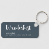 Wanderlust definition white grey blue colour schlüsselanhänger (Vorderseite)