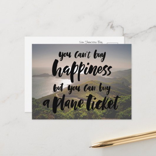 Wanderlust Freude Postkarte (Vorderseite/Rückseite Beispiel)
