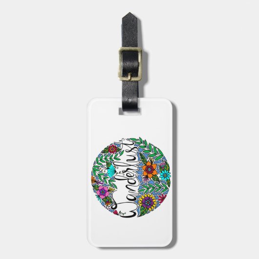 Wanderlust Gepäckanhänger (Vorderseite vertikal)