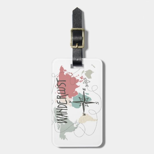 Wanderlust Gepäckanhänger (Vorderseite vertikal)
