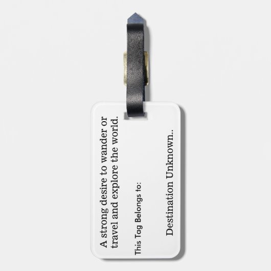 Wanderlust-Gepäckanhänger Gepäckanhänger (Rückseite vertikal)