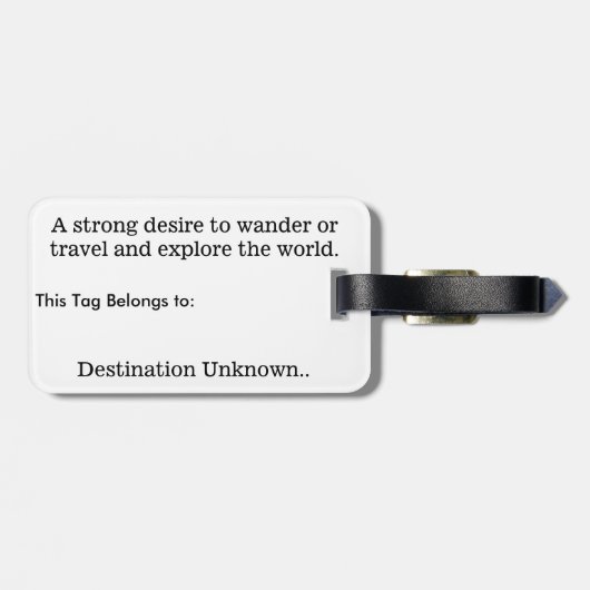 Wanderlust-Gepäckanhänger Gepäckanhänger (Rückseite horizontal)