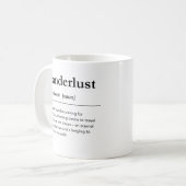 Wanderlust German Word Definition Traveller Kaffeetasse (Vorderseite Links)
