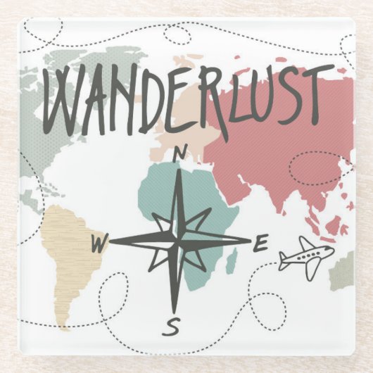 Wanderlust Glasuntersetzer (Vorderseite)