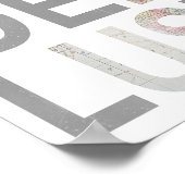 Wanderlust Grey Punch Out Vintage Karte Poster (Ecke)