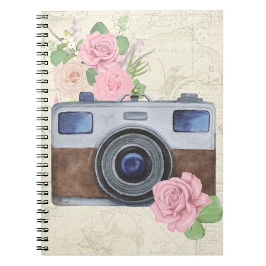 Wanderlust-Inspiriert Reisekamera Notizblock (Vorderseite)