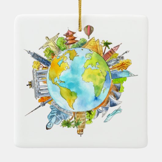 Wanderlust Keramikornament (Rückseite)