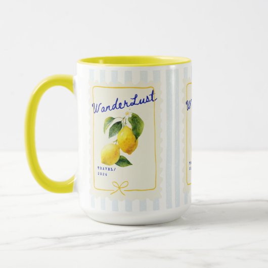 Wanderlust Lemon Morning Mug Tasse (Links)