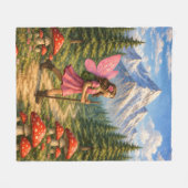 Wanderlust Mountain Fairy Hiker Fairycore Mushroom Fleecedecke (Vorderseite (Horizontal))