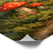 Wanderlust Mountain Fairy Hiker Fairycore Mushroom Poster (Ecke)