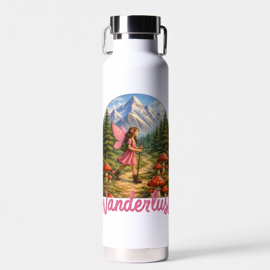 Wanderlust Mountain Fairy Hiker Fairycore Mushroom Trinkflasche (Vorne)