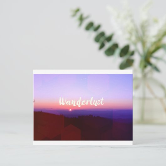Wanderlust Postkarte (Stehend Vorderseite)
