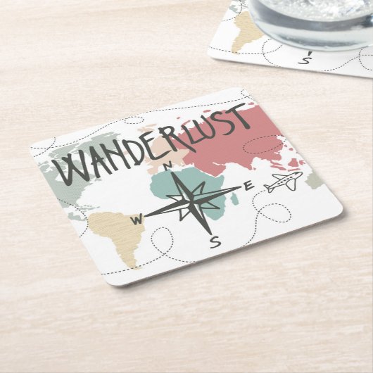 Wanderlust Rechteckiger Pappuntersetzer (angewinkelt)