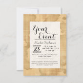 Wanderlust..." Reiseangebot auf Vintagem Papier Einladung (Vorderseite)