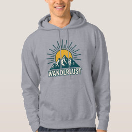 Wanderlust Retro Türkis Berg Sonnenaufgang | Wande Hoodie
