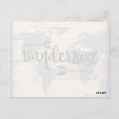 Wanderlust Rustic Wood Travel Postcard Postkarte (Rückseite)