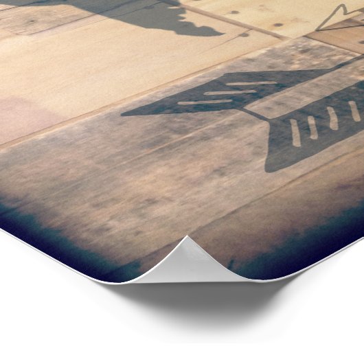 Wanderlust Rustic Wood Travel Poster (Ecke)