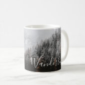 Wanderlust-Schwarz-Weiß-Bergwälder, Kaffeetasse (VorderseiteRechts)
