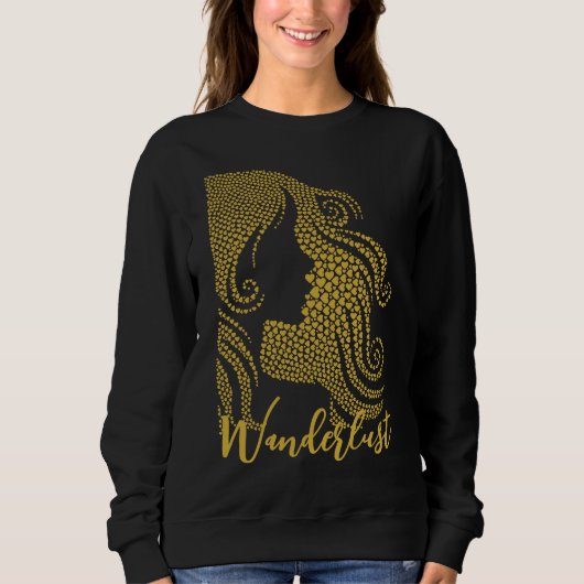 Wanderlust Silhouette im Herzen Sweatshirt (Vorderseite)