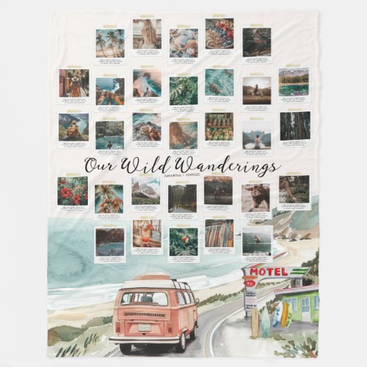 Wanderlust | Snapshots Foto Memory Keepake Fleecedecke (Vorderseite)