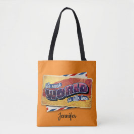 Wanderlust so viel Welt Illustration Tasche