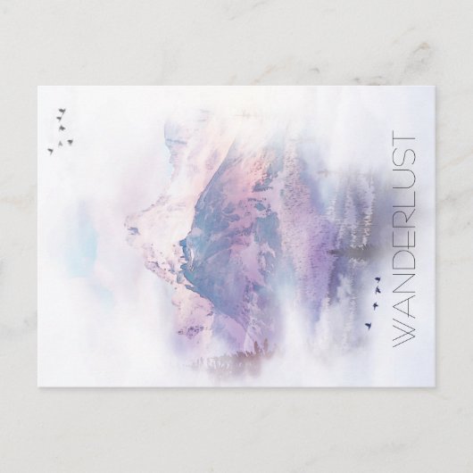 Wanderlust-Traumlandschaft Berg Postkarte (Vorderseite)
