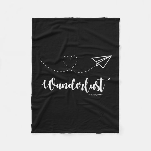 Wanderlust - Travel - Motivational Graphic Tee  Fleecedecke (Vorderseite)