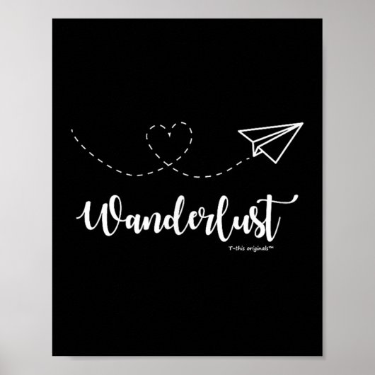 Wanderlust - Travel - Motivational Graphic Tee  Poster (Vorne)