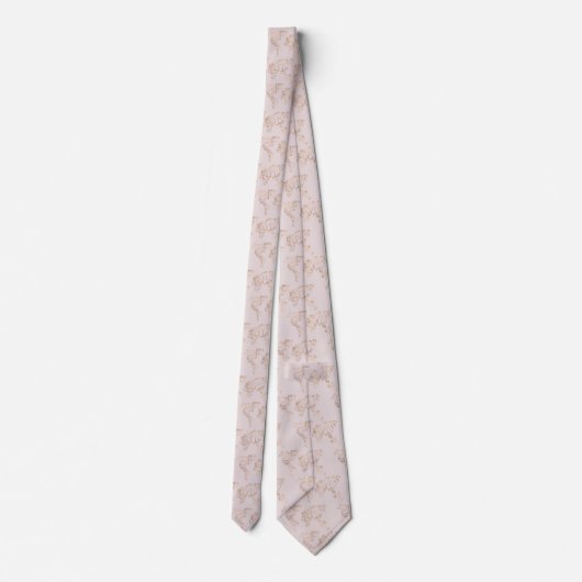 Wanderlust Travel Pattern Neck Tie Krawatte (Rückseite)