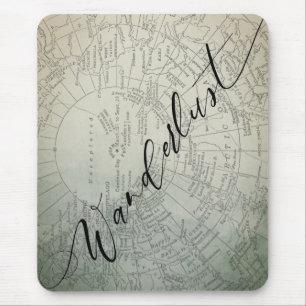 Wanderlust Türkis Ombre Aquarell-Abenteuerkarte Mousepad
