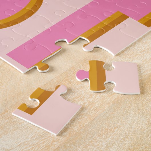 Wanderlust Typografy Wall Art Poster in Pink Puzzle (Seite)